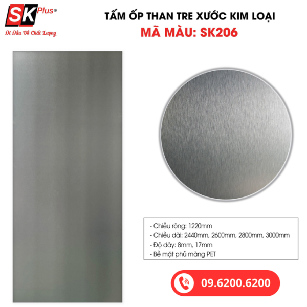 Tấm Ốp Than Tre SK Xước Kim Loại - SK206