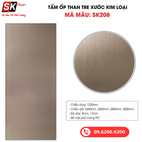 Tấm Ốp Than Tre SK Xước Kim Loại - SK208