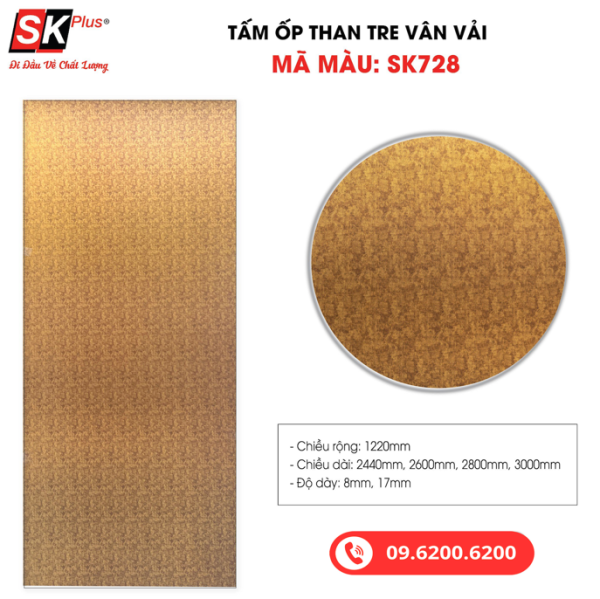 Tấm Ốp Than Tre SK Vân Vải - SK728 - SK728