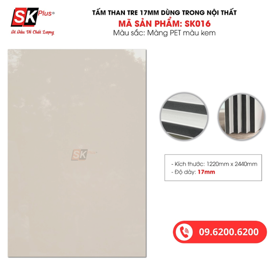 Tấm Ốp Than Tre 17mm Màu Kem - SK016