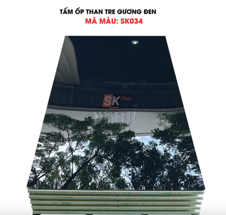 Tấm Ốp Than Tre Gương Đen SK Plus - SK034 dày 5mm 8mm - Tấm SK Plus