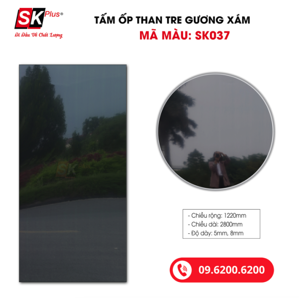 Tấm Ốp Than Tre Tráng Gương Xám SK Plus - SK037 dày 5mm 8mm - sk037 03