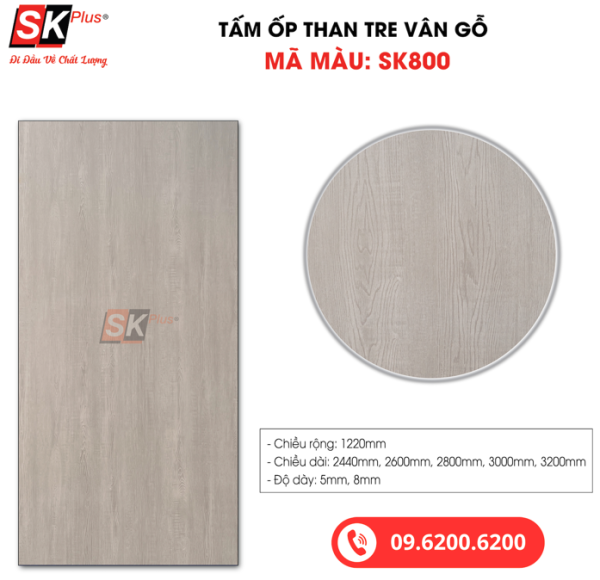 Tấm Ốp Than Tre Vân Gỗ SK Plus - SK800 dày 8mm - sk800 03