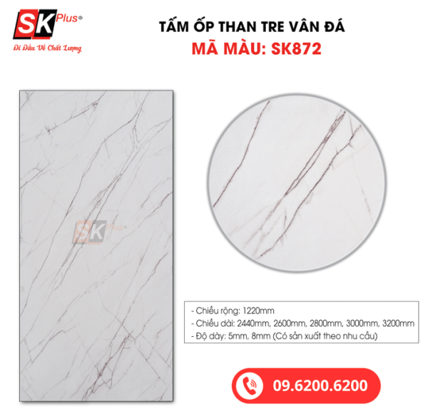 Tấm Ốp Than Tre Vân Đá SK Plus - SK872 dày 5mm 8mm - sk872 04