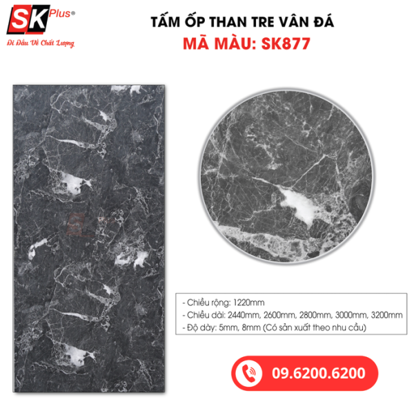 Tấm Ốp Than Tre Vân Đá SK Plus - SK877 dày 5mm 8mm - sk877 01 4