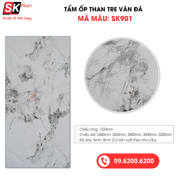 Tấm Ốp Than Tre Vân Đá SK Plus - SK901 dày 5mm 8mm - sk901 03