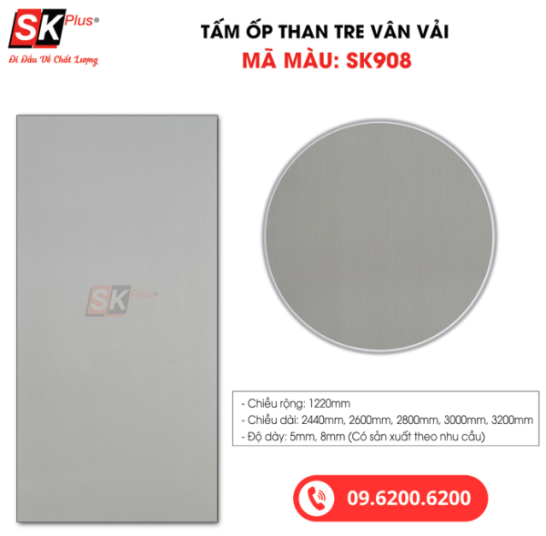 Tấm Ốp Than Tre Vân Vải SK Plus - SK908 dày 5mm 8mm - sk908 04