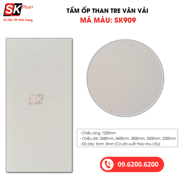 Tấm Ốp Than Tre Vân Vải SK Plus - SK909 dày 5mm 8mm - sk909 04