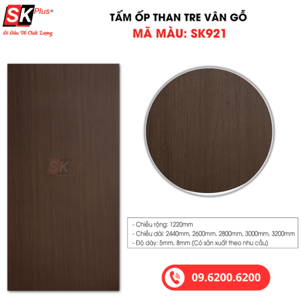 Tấm Ốp Than Tre Vân Gỗ SK Plus - SK921 dày 5mm 8mm - sk921 03