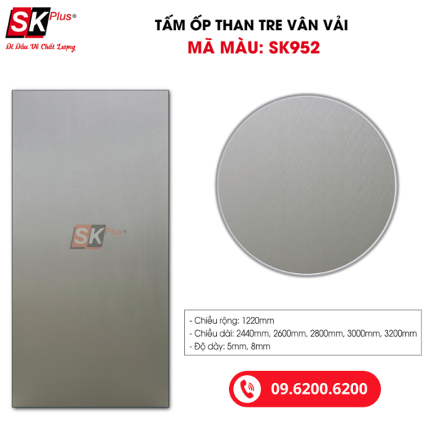 Tấm Ốp Than Tre Vân Vải SK Plus - SK952 dày 5mm 8mm - sk952 03