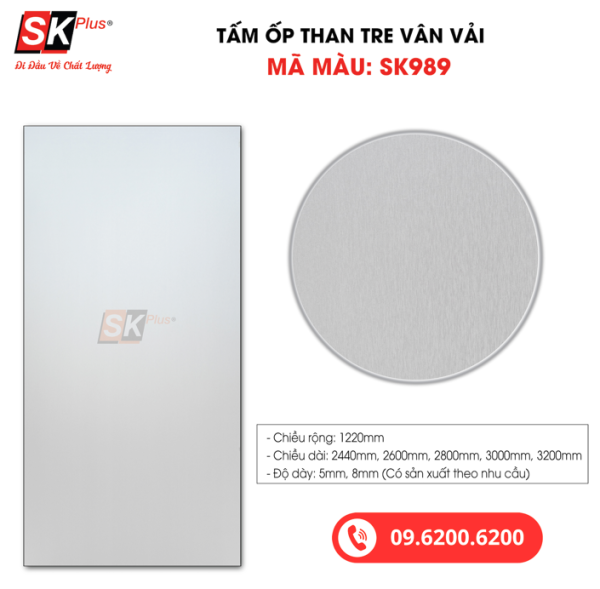 Tấm Ốp Than Tre Vân Vải SK Plus - SK989 dày 5mm 8mm - sk989 04