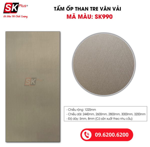 Tấm Ốp Than Tre Vân Vãi SK Plus - SK990 dày 5mm 8mm - sk990 03