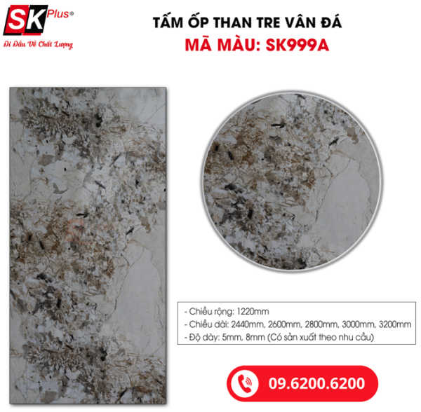 Tấm Ốp Than Tre Vân Đá SK Plus - SK999A 5mm 8mm - sk999a 03