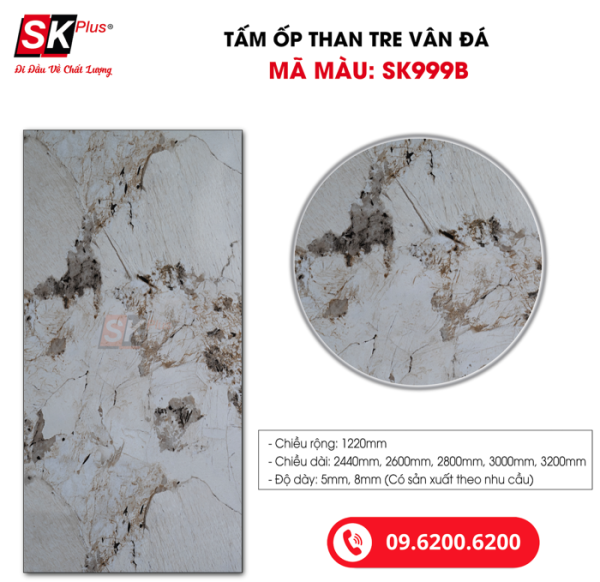 Tấm Ốp Than Tre Vân Đá SK Plus - SK999B dày 5mm 8mm - sk999b 04